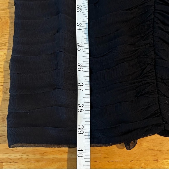 TADASHI Collection Vintage Black Lace Silk Shirred Cocktail Dress Size 4 - Picture 11 of 14